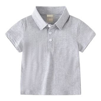 Toddler Boys Heather Grey Polo Shirt