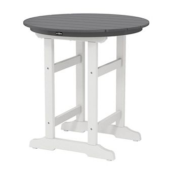 Outdoor Bar Table Round Side Table All Weather Counter Height Table for Indoor Outdoor