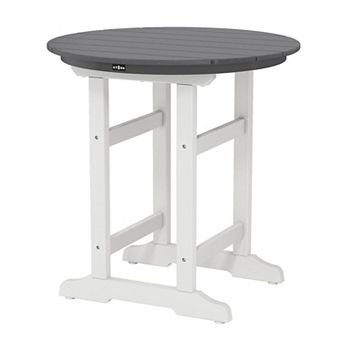 Outdoor Bar Table Round Side Table All Weather Counter Height Table for Indoor Outdoor