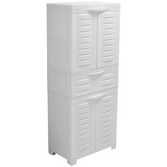 Sunnydaze Storage Cabinet with 2 Adjustable Shelves and Drawer - 57 in