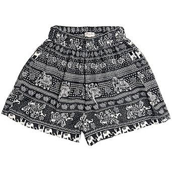 Women's Boho Beach Pants Elastic Waist Casual Shorts