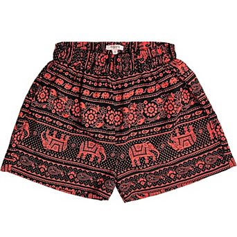 Women's Boho Beach Pants Elastic Waist Casual Shorts