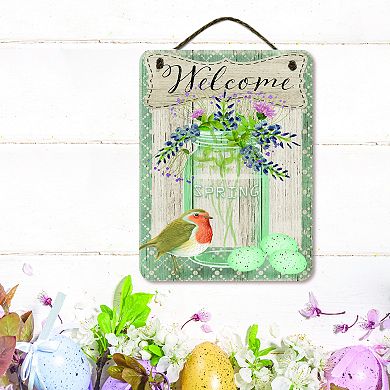 COURTSIDE MARKET Spring Mason Bird Sign Wall Decor