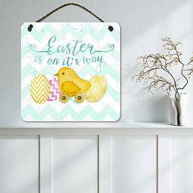 COURTSIDE MARKET Easter Is On Its Way Sign Wall Decor
