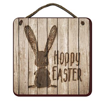 COURTSIDE MARKET Hoppy Easter 15 in Wood Sign Wall Decor