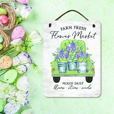 COURTSIDE MARKET Spring Flower Market Sign Wall Decor