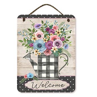 COURTSIDE MARKET Watering Can Bouquet Sign Wall Décor