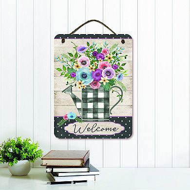 COURTSIDE MARKET Watering Can Bouquet Sign Wall Décor