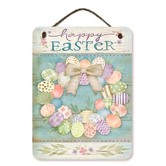 COURTSIDE MARKET Easter Egg Wreath Sign Wall Decor