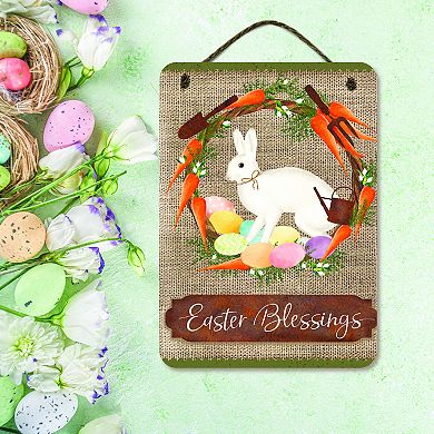 COURTSIDE MARKET Bunny Carrot Easter Sign Wall Decor