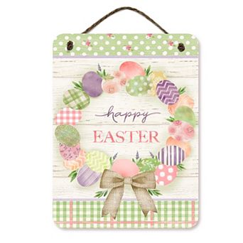 COURTSIDE MARKET Easter Egg Wreath Sign Wall Decor