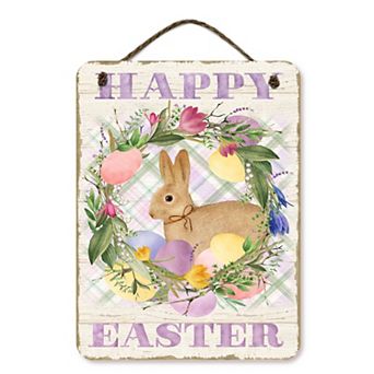COURTSIDE MARKET Easter Wreath Eggs Sign Wall Decor