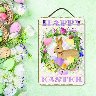 COURTSIDE MARKET Easter Wreath Eggs Sign Wall Decor