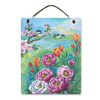 COURTSIDE MARKET Floral Spring Sign Wall Decor