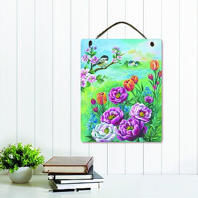 COURTSIDE MARKET Floral Spring Sign Wall Decor