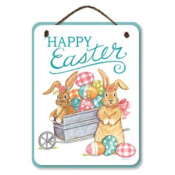 COURTSIDE MARKET Happy Easter Bunny Sign Wall Decor