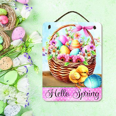 COURTSIDE MARKET Spring Basket Sign Wall Decor