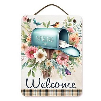 COURTSIDE MARKET Mailbox Welcome Spring Sign Wall Decor