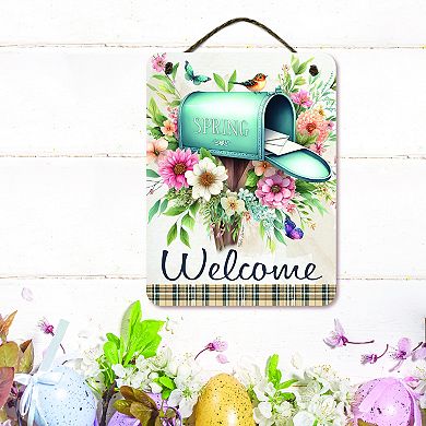 COURTSIDE MARKET Mailbox Welcome Spring Sign Wall Decor