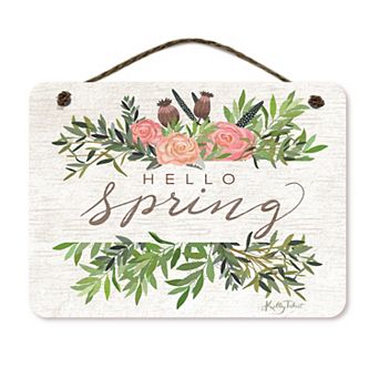 COURTSIDE MARKET Floral Hello Spring Sign Wall Decor