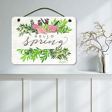 COURTSIDE MARKET Floral Hello Spring Sign Wall Decor