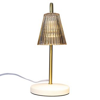 Belle Maison Glass Shade Marble Base Candle Warmer Table Lamp