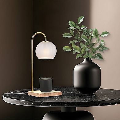Belle Maison Frosted Glass Shade Candle Warmer Table Lamp