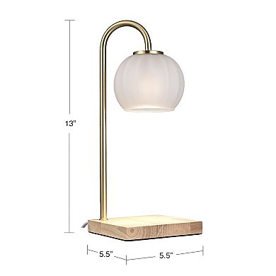 Belle Maison Frosted Glass Shade Candle Warmer Table Lamp