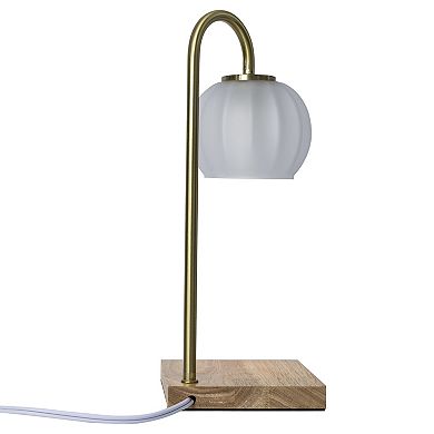 Belle Maison Frosted Glass Shade Candle Warmer Table Lamp