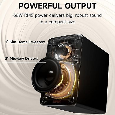 Edifier Bluetooth Bookshelf Speakers, Hi-Res Audio & Hi-Res Wireless Audio Computer Speakers, M60