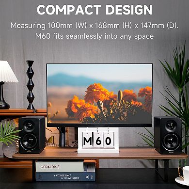 Edifier Bluetooth Bookshelf Speakers, Hi-Res Audio & Hi-Res Wireless Audio Computer Speakers, M60