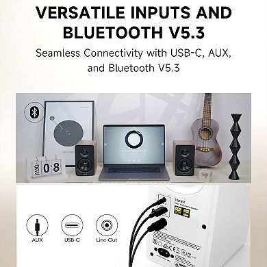 Edifier Bluetooth Bookshelf Speakers, Hi-Res Audio & Hi-Res Wireless Audio Computer Speakers, M60