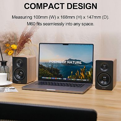 Edifier Bluetooth Bookshelf Speakers, Hi-Res Audio & Hi-Res Wireless Audio Computer Speakers, M60