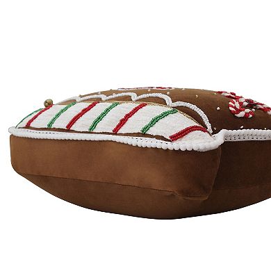 St. Nicholas Square Gingerbread House Decorative Pillow