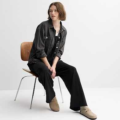 Juniors' Live To Be Spoiled Glitter Jumpsuit & Long Sleeve Tee Set