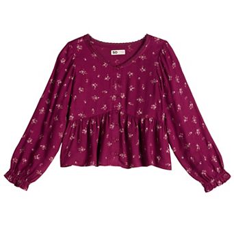 Girls 6-20 SO® Tie Lace Top