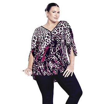 Avenue Women's Plus Size Leona Zip Top