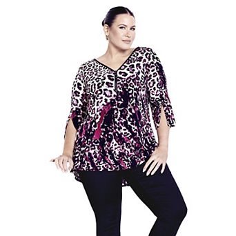 Avenue Women's Plus Size Leona Zip Top