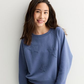 Girls 6-20 SO® Ribbon Trim Sweatshirt in Regular & Plus Size