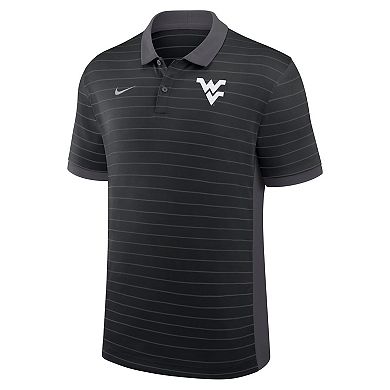 Men's Nike Black West Virginia Mountaineers 2025 Early Season Coaches Sideline Victory Stripe Dri-FIT Polo