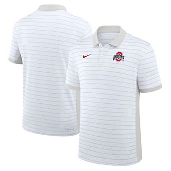 Men's Nike White Ohio State Buckeyes 2025 Early Season Coaches Sideline Victory Stripe Dri-FIT Polo