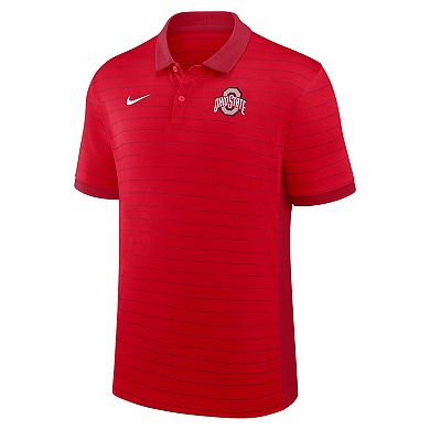 Men's Nike Scarlet Ohio State Buckeyes 2025 Early Season Coaches Sideline Victory Stripe Dri-FIT Polo