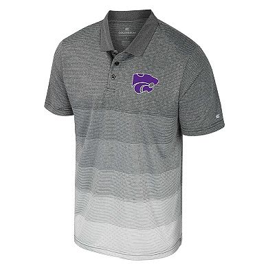 Men's Colosseum Gray Kansas State Wildcats Striped Mesh Polo