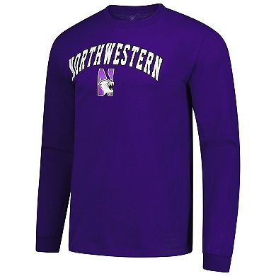 Men's Purple Northwestern Wildcats Logo Long Sleeve T-Shirt
