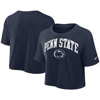 Women's Nike Navy Penn State Nittany Lions Athletic Prep Arch Dri-FIT Cropped T-Shirt