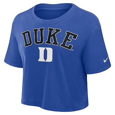 Women's Nike Royal Duke Blue Devils Athletic Prep Arch Dri-FIT Cropped T-Shirt