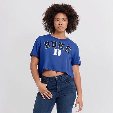 Women's Nike Royal Duke Blue Devils Athletic Prep Arch Dri-FIT Cropped T-Shirt