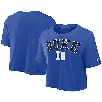 Women's Nike Royal Duke Blue Devils Athletic Prep Arch Dri-FIT Cropped T-Shirt