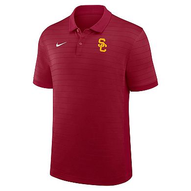 Men's Nike Cardinal USC Trojans 2025 Early Season Coaches Sideline Victory Stripe Dri-FIT Polo