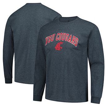 Men's Heather Charcoal Washington State Cougars Logo Long Sleeve T-Shirt